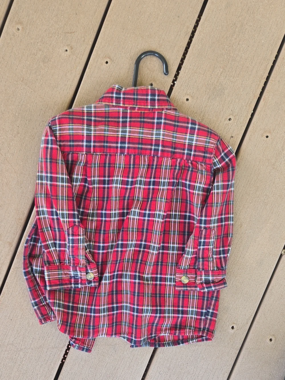OshKosh B'gosh Red and Navy Plaid Button-Down Shirt